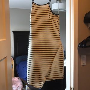 White and black striped bodycon dress